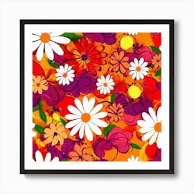 Flowers Abstract Art Art Print