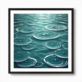 Raindrops In The Water Art Print