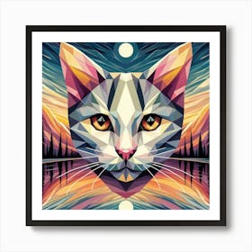 Rascal Low Poly Cat Art Print