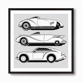 Three Classic Cars Art Print