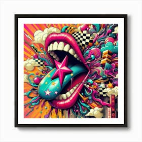 Psychedelic Tongue Art Print