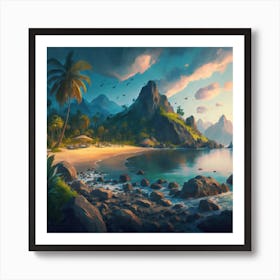 Sunset At The Beach Art Print