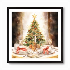 Christmas Table Setting 4 Art Print