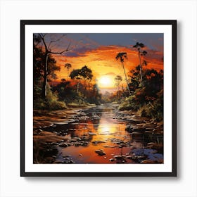 Sunset In The Jungle 2 Art Print