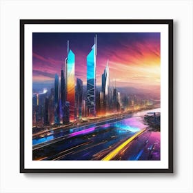 Futuristic Cityscape 122 Art Print