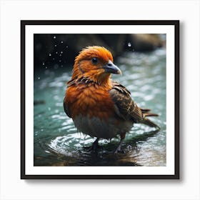 Bird In Water Art Print