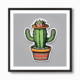 Cactus In Pot Art Print