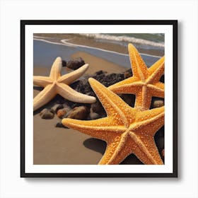 Starfish On The Beach Art Print