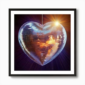 Firefly Vibrant Heart Shaped Disco Ball Floating In Light 19363 (2) Art Print