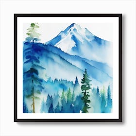 Blue Morning Mist Art Print