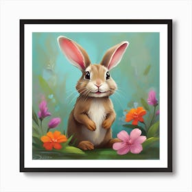 Rabbit In The Meadow   Art Print