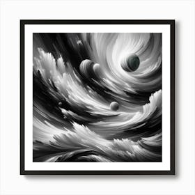 Black And White Abstract Painting 5 Art Print