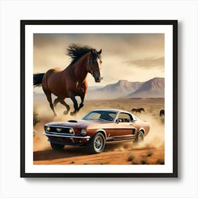 Mustang vs Mustang Art Print