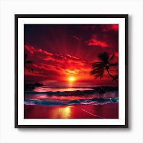 Sunset At The Beach 772 Art Print
