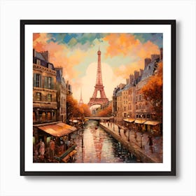 Paris At Sunset 3 Art Print