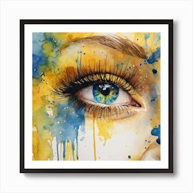 Watercolor Of A Woman'S Eye 1 Art Print