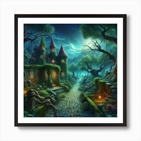 Fairytale Castle In The Forest 1 Art Print