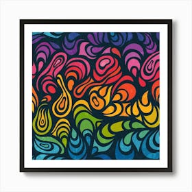 Abstract Seamless Background In Rainbow Colors Art Print