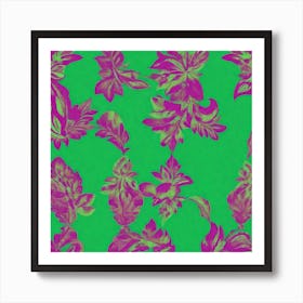 Green And Purple Leaves Art Print