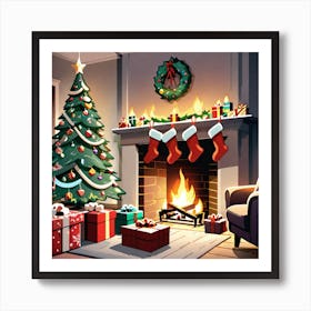 Christmas In The Living Room 13 Art Print