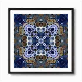 Abstract Pattern Dark Blue Indigo Art Print