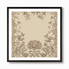 Create A Floral Ikat Border Toile Pattern Art Print