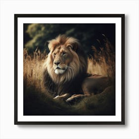 A powerful and majestic lion in its natural habitat4 Art Print