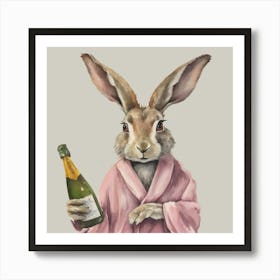 Champagne Hare Final Flattened Art Print