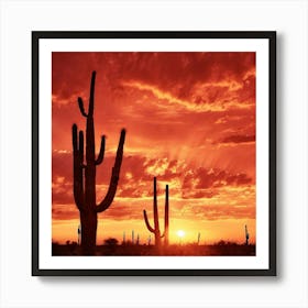 Sunset In The Desert Art Print