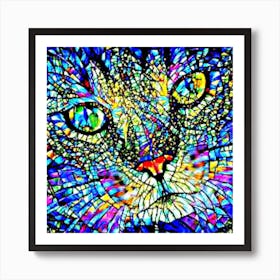 Cat face painting Art Print