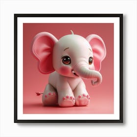 Cute Baby Elephant 4 Art Print