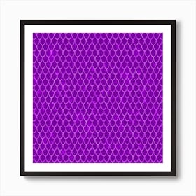 Purple Mermaid Pattern Background Art Print