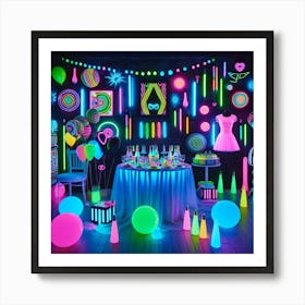 Neon Party Decor Art Print