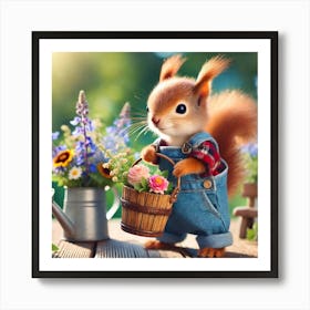 Garden Squirrel Art Print