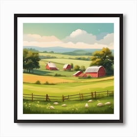 Farm Landscape 12 Art Print