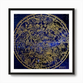 Southern Hemisphere Constellations Antique Star Sign Star Atlas Horoscope Astrology Zodiac Esoteric Astronomy Vintage Art Print