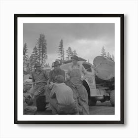 Grant County, Oregon, Malheur National Forest, Lumberjacks And Truckload Of Logs By Russell Lee Art Print