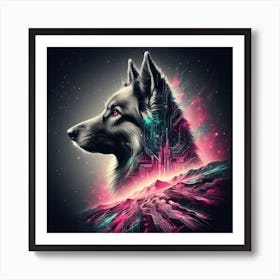 Dog silhouette 3 Art Print