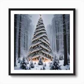 Christmas Tree In The Forest 96 Art Print