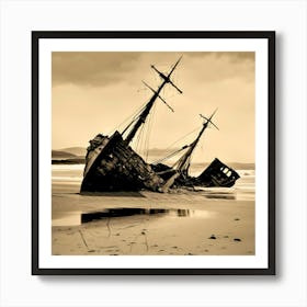 Shipwreck- sailing natural art Art Print