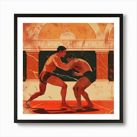 A Greco Roman Wrestling Lofi Illustration 1719334408 3 Art Print