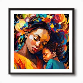 Mother And Child 12 Art Print