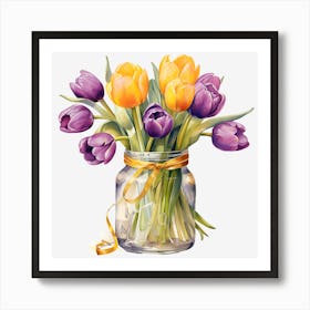 Tulips In A Jar Art Print