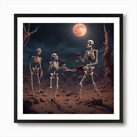 Skeletons With party Art Print