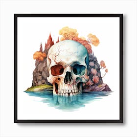 Skull In The Water 7 Art Print