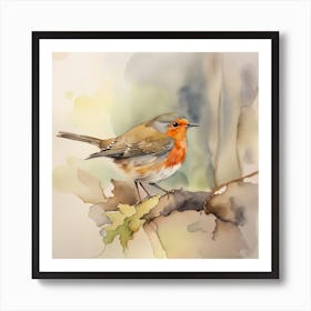 Robin Watercolour 1 Art Print