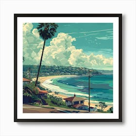 California Beach Art Print