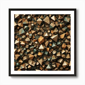 Metal Triangles Background Art Print