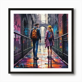 'Love In The Rain' Art Print