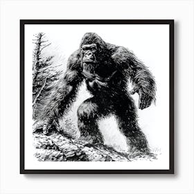 Gorilla In The Woods Art Print